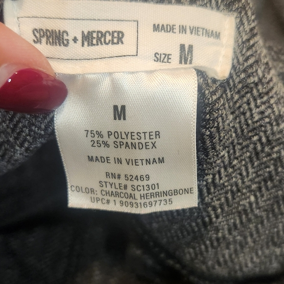 Spring & Mercer Ankle Length Textured Pull On Stretch Pant Gray Size M - Picture 5 of 5